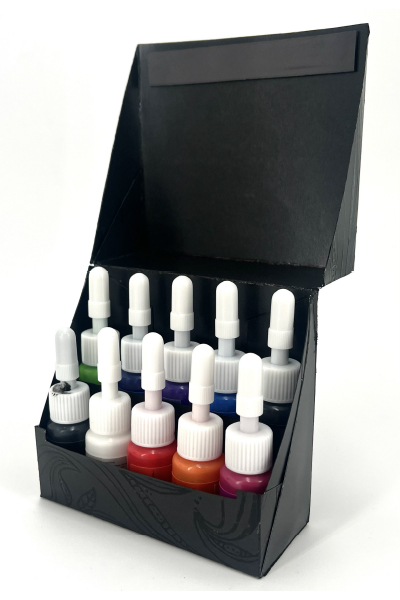 Open tattoo ink container